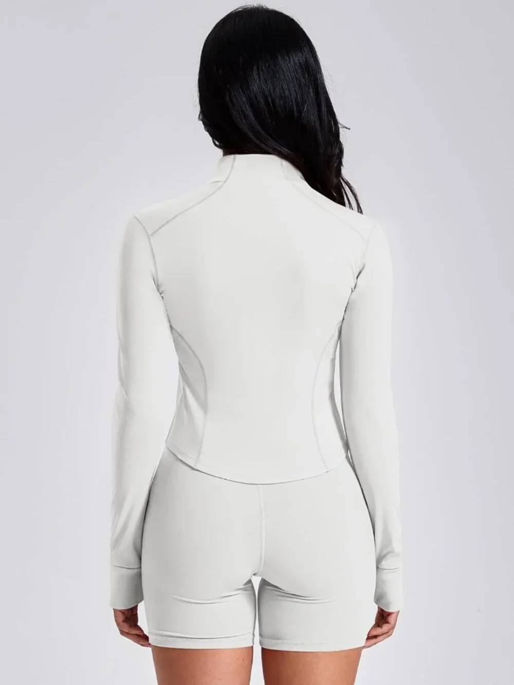 Lightweight Athletic Full Zip Workout Jacket for Women, Cropped Slim Fit with